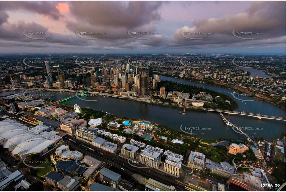 Brisbane City At Dusk QLD Aerial Photography