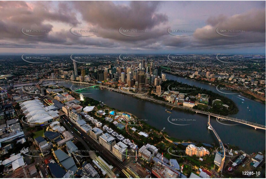 Brisbane City At Dusk QLD Aerial Photography