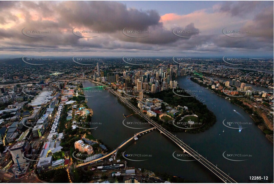 Brisbane City At Dusk QLD Aerial Photography