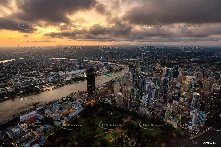 Brisbane City At Dusk QLD Aerial Photography