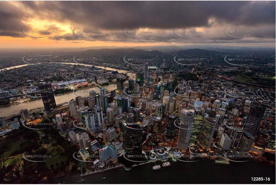 Brisbane City At Dusk QLD Aerial Photography