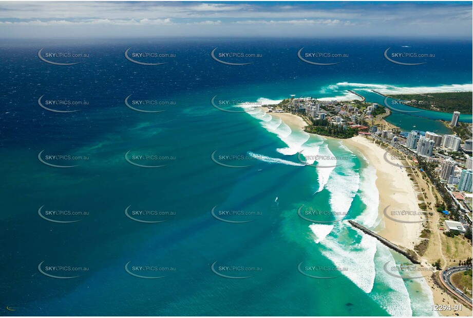 Cyclone Swells at Coolangatta QLD Aerial Photography