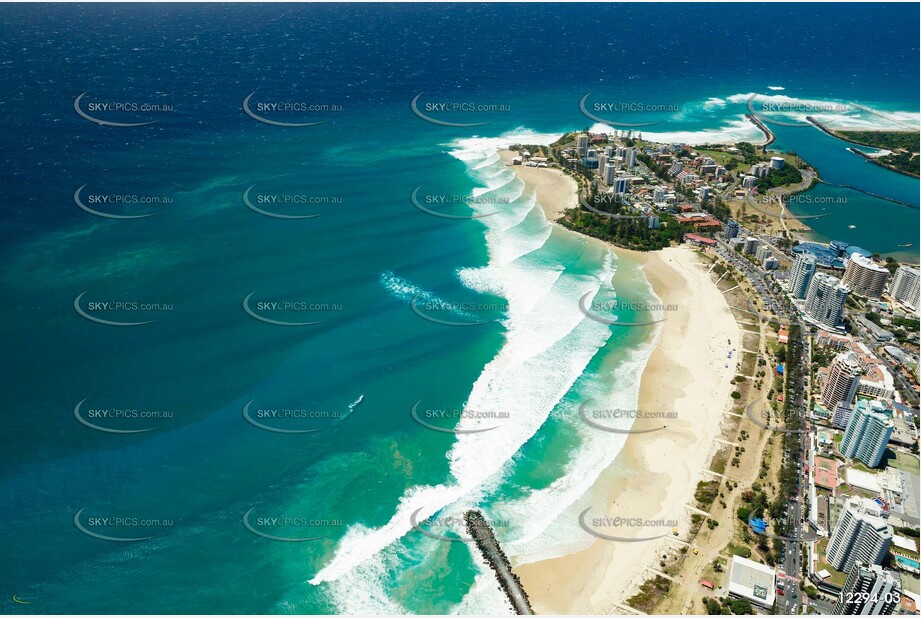 Cyclone Swells at Coolangatta QLD Aerial Photography