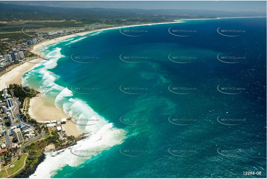 Cyclone Swells at Coolangatta QLD Aerial Photography