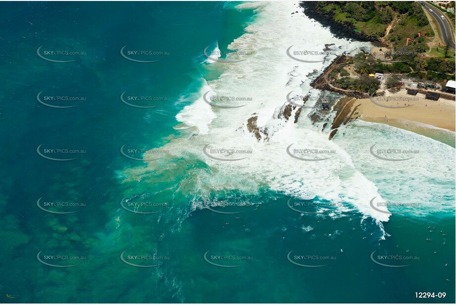 Cyclone Swells at Snapper Rocks QLD Aerial Photography