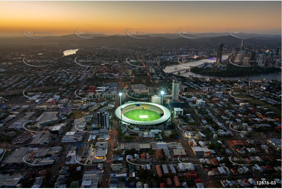 Lights On At The Gabba QLD Aerial Photography