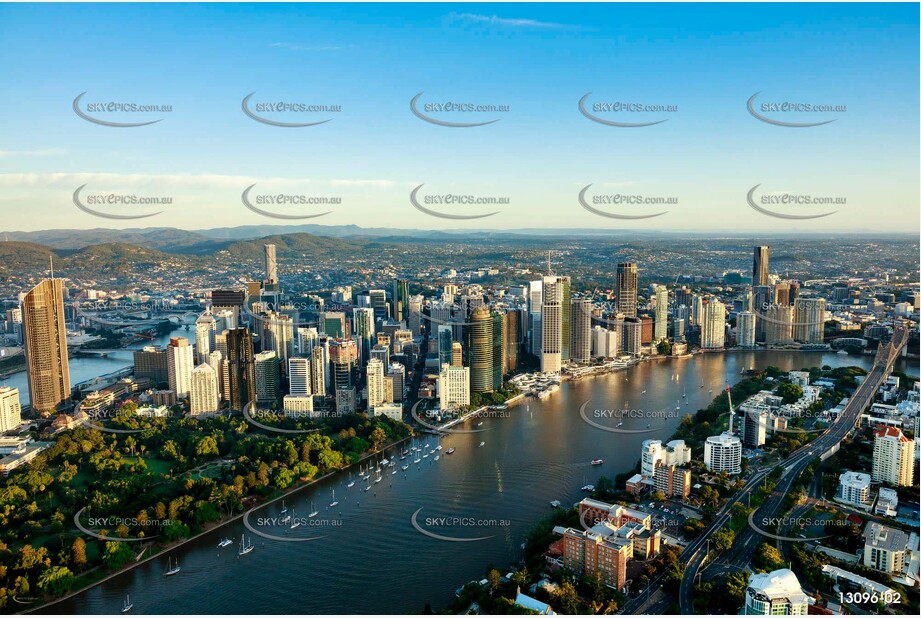 Brisbane City In Early Morning Light QLD Aerial Photography