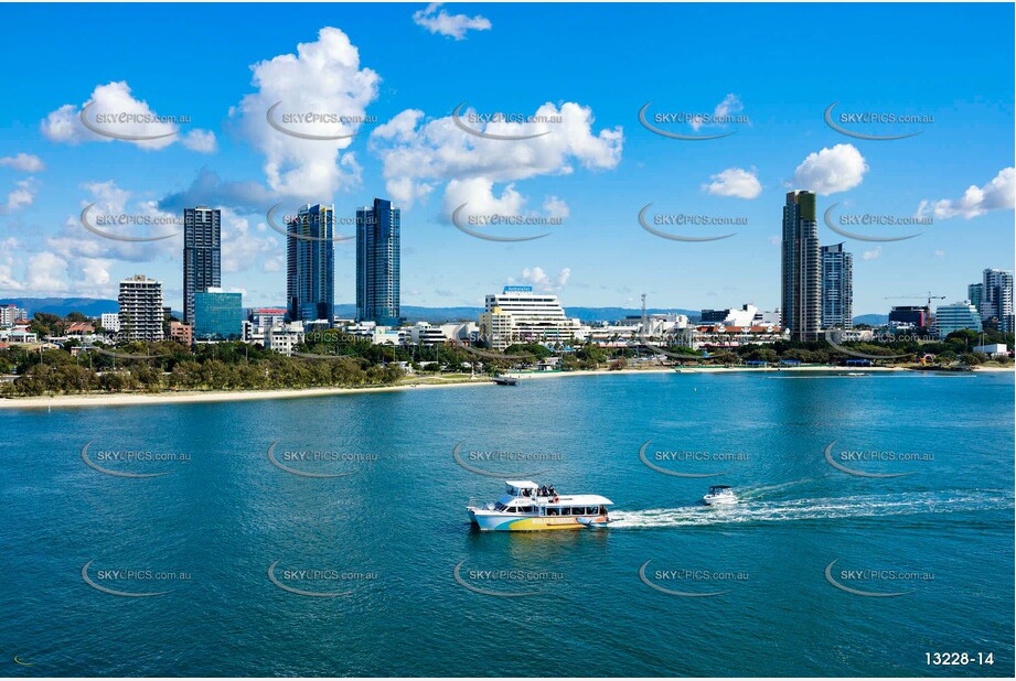 Tourist Boat - Gold Coast Broadwater QLD Aerial Photography