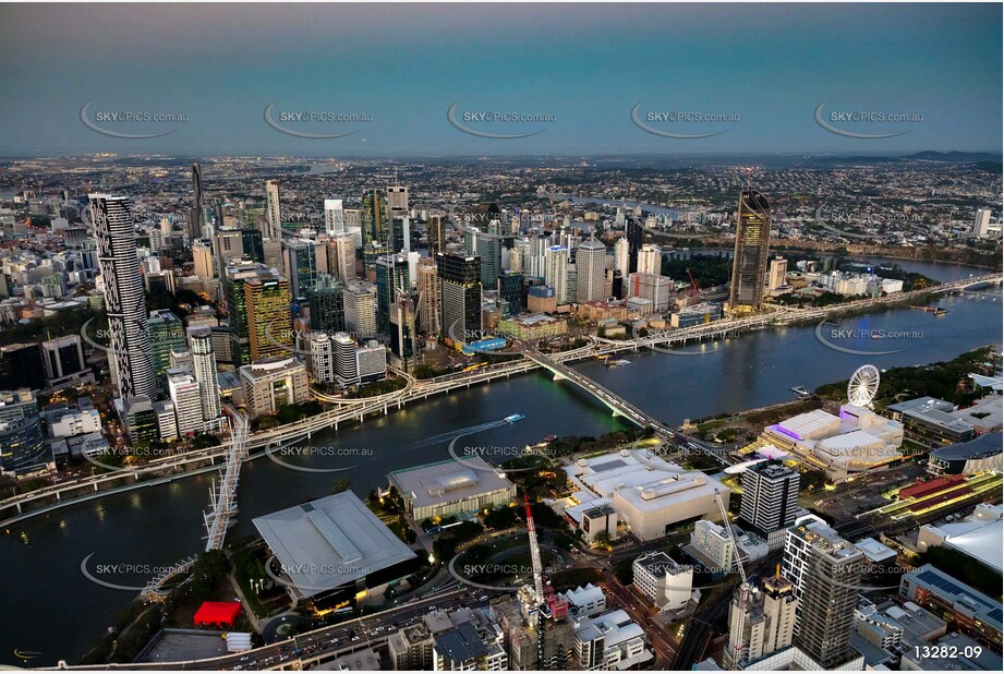 Brisbane City at Last Light QLD Aerial Photography