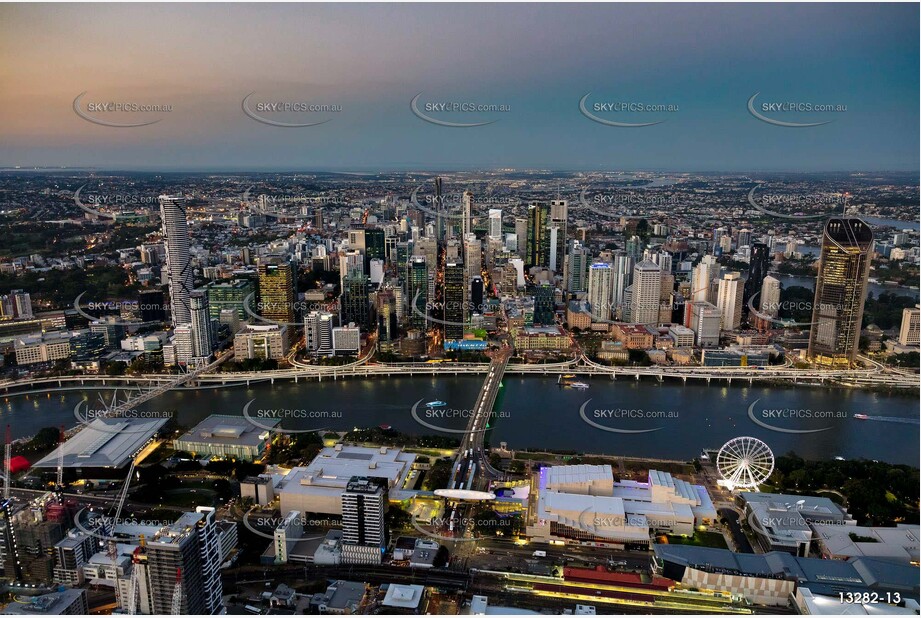 Brisbane City at Last Light QLD Aerial Photography