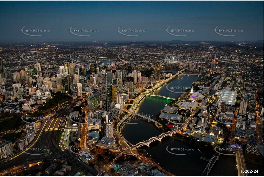 Brisbane City at Last Light QLD Aerial Photography