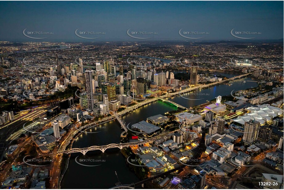 Brisbane City at Last Light QLD Aerial Photography