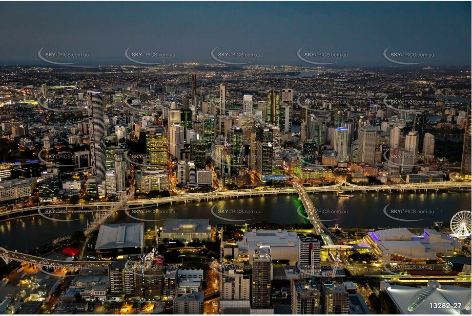 Brisbane City at Last Light QLD Aerial Photography