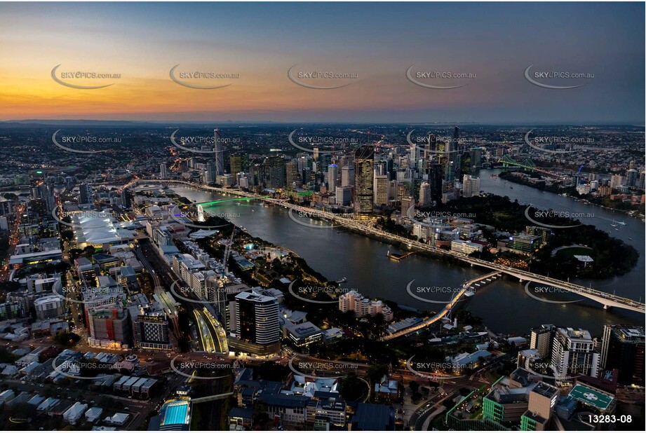 South Brisbane at Last Light QLD Aerial Photography