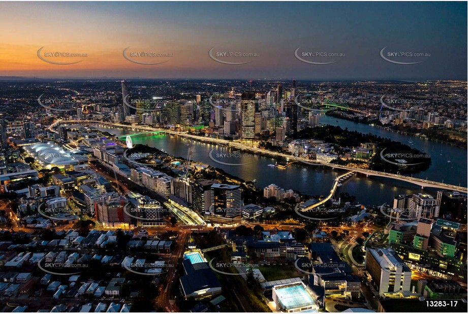 South Brisbane at Last Light QLD Aerial Photography