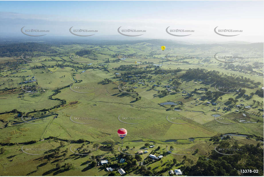 Hot Air Balloon Flying Over The Scenic Rim QLD Aerial Photography