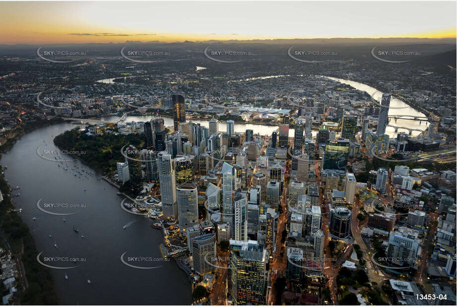 Night Aerial Photo Brisbane City QLD Aerial Photography