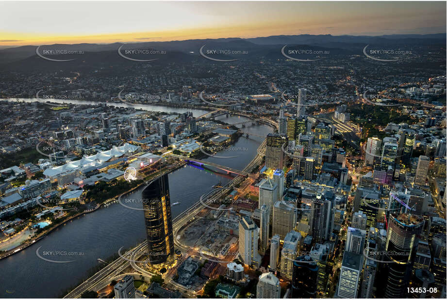 Night Aerial Photo Brisbane City QLD Aerial Photography