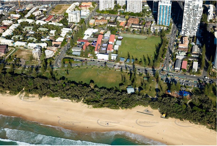 Aerial Photo Showing Broadbeach State School QLD Aerial Photography