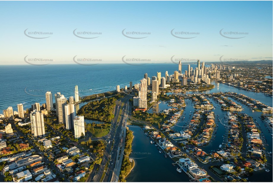 Sunset Aerial Photo Surfers Paradise QLD Aerial Photography