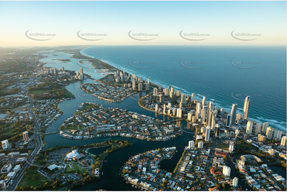 Sunset Aerial Photo Surfers Paradise QLD Aerial Photography