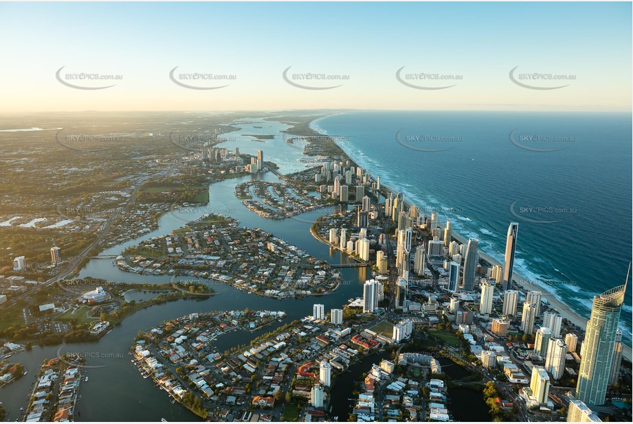 Sunset Aerial Photo Surfers Paradise QLD Aerial Photography