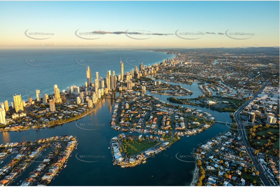 Sunset Aerial Photo Surfers Paradise QLD Aerial Photography