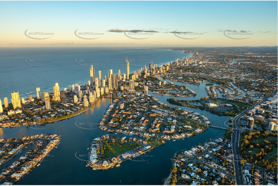 Sunset Aerial Photo Surfers Paradise QLD Aerial Photography