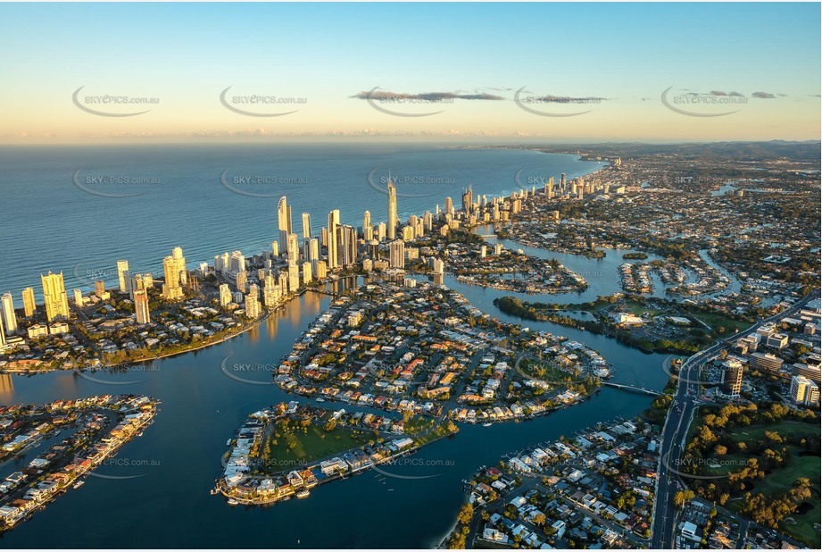 Sunset Aerial Photo Surfers Paradise QLD Aerial Photography