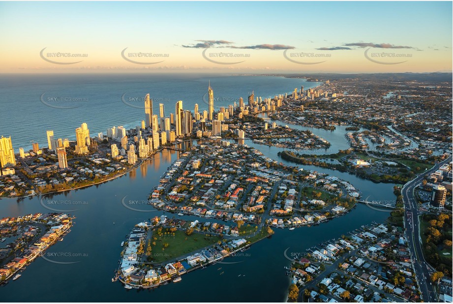 Sunset Aerial Photo Surfers Paradise QLD Aerial Photography