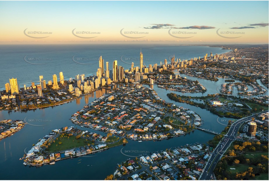 Sunset Aerial Photo Surfers Paradise QLD Aerial Photography