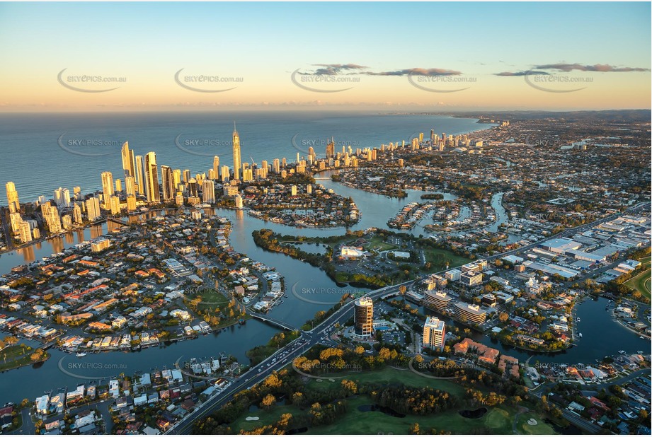 Sunset Aerial Photo Surfers Paradise QLD Aerial Photography