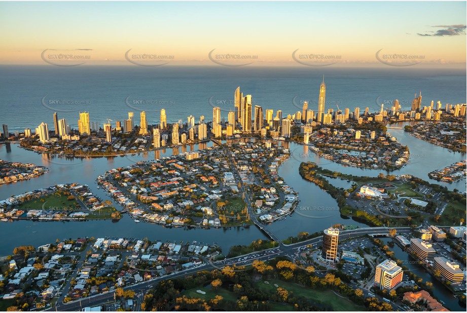 Sunset Aerial Photo Surfers Paradise QLD Aerial Photography