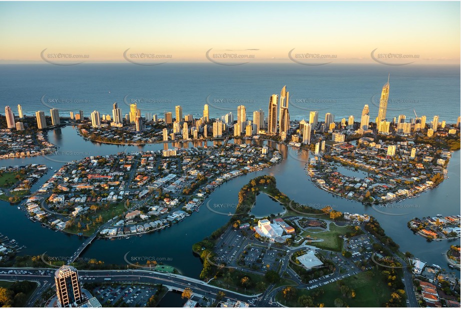 Sunset Aerial Photo Surfers Paradise QLD Aerial Photography