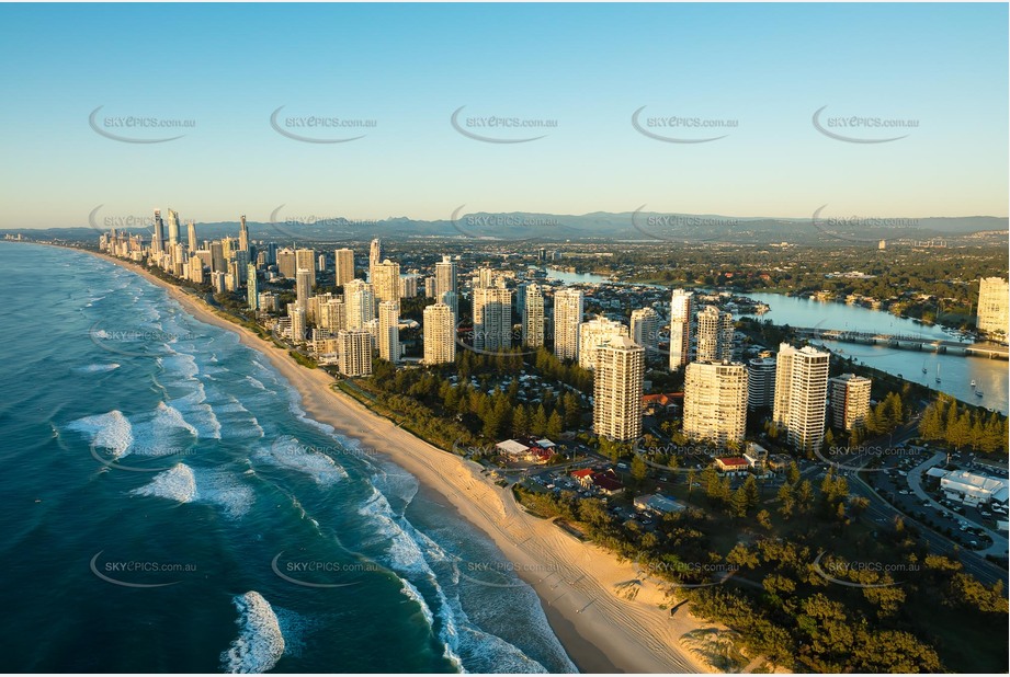 Sunrise Aerial Photo Main Beach QLD Aerial Photography