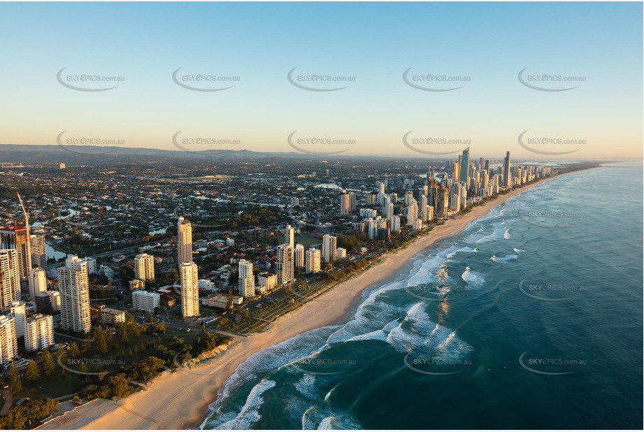 Sunrise Aerial Photo Broadbeach QLD Aerial Photography