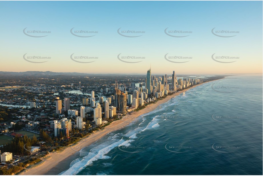 Sunrise Aerial Photo Surfers Paradise QLD Aerial Photography