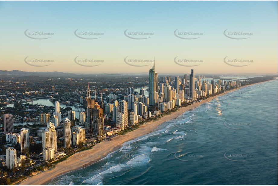 Sunrise Aerial Photo Surfers Paradise QLD Aerial Photography