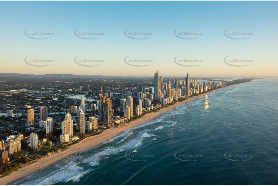 Sunrise Aerial Photo Surfers Paradise QLD Aerial Photography