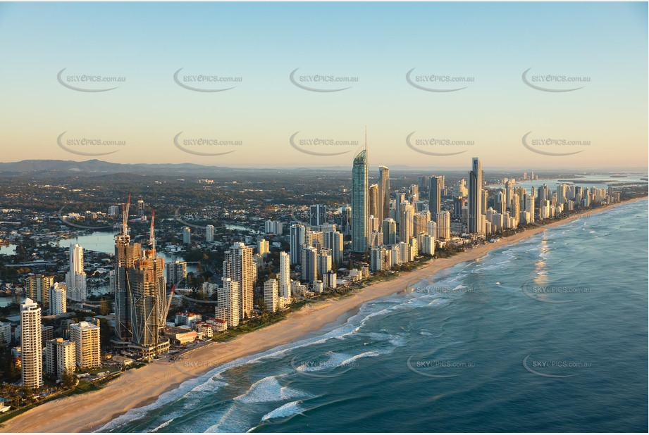 Sunrise Aerial Photo Surfers Paradise QLD Aerial Photography