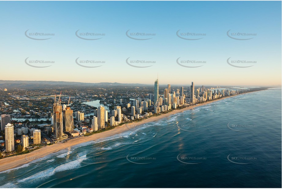 Sunrise Aerial Photo Surfers Paradise QLD Aerial Photography