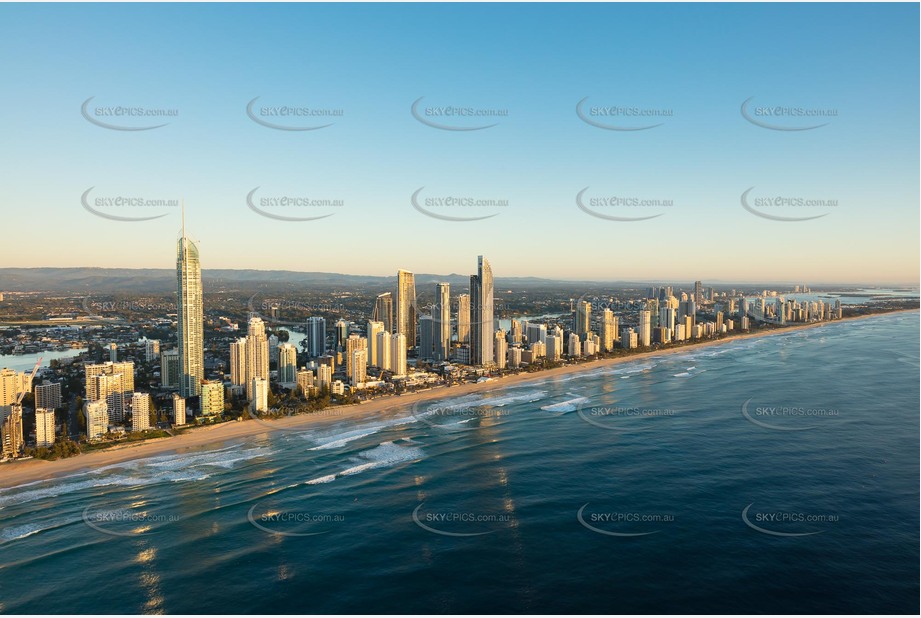 Sunrise Aerial Photo Surfers Paradise QLD Aerial Photography