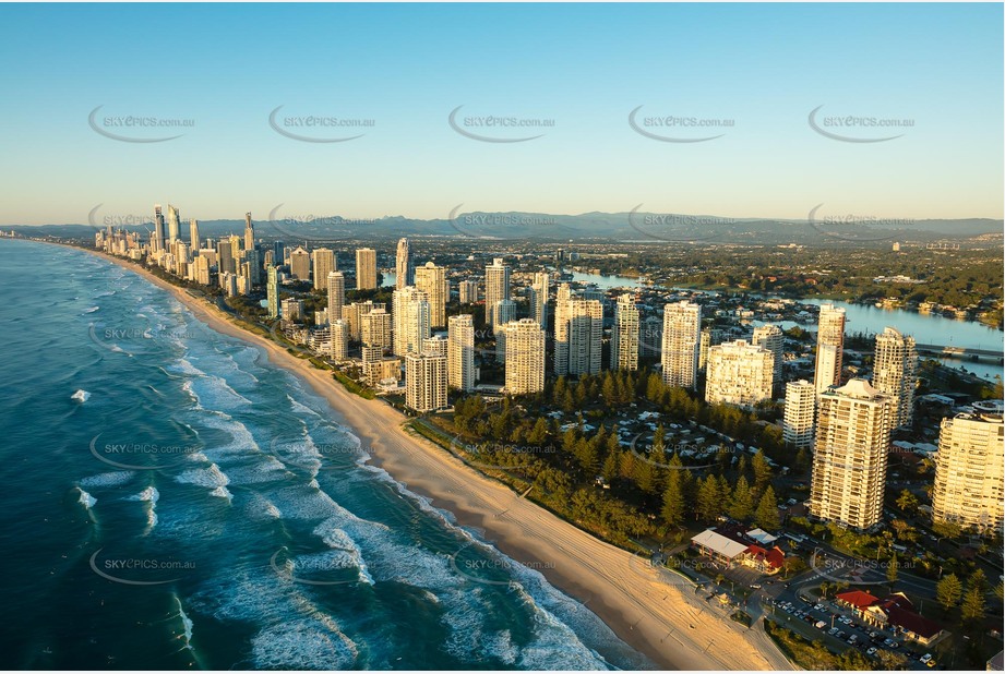 Sunrise Aerial Photo Main Beach QLD Aerial Photography