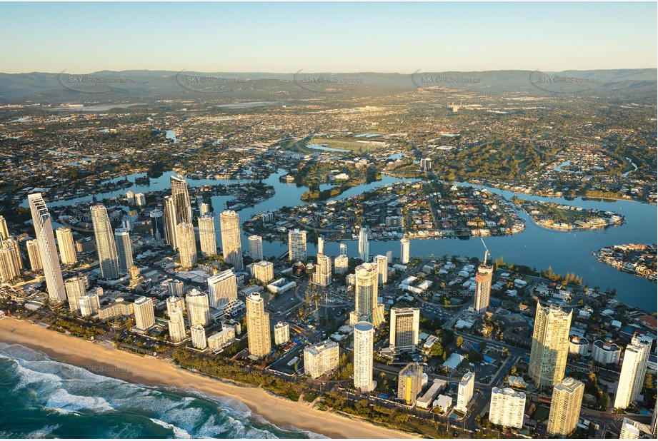 Sunrise Aerial Photo Surfers Paradise QLD Aerial Photography