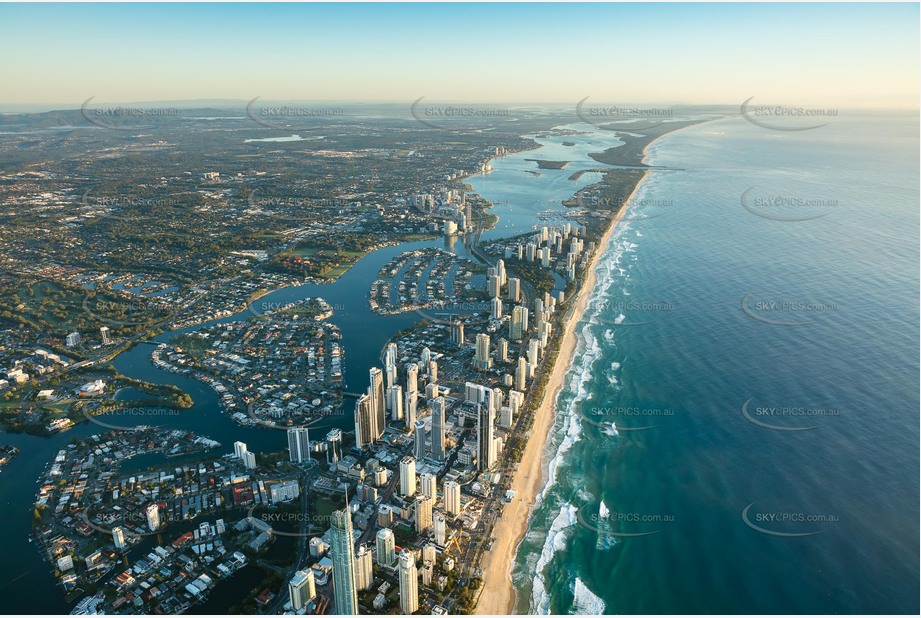 Sunrise Aerial Photo Surfers Paradise QLD Aerial Photography