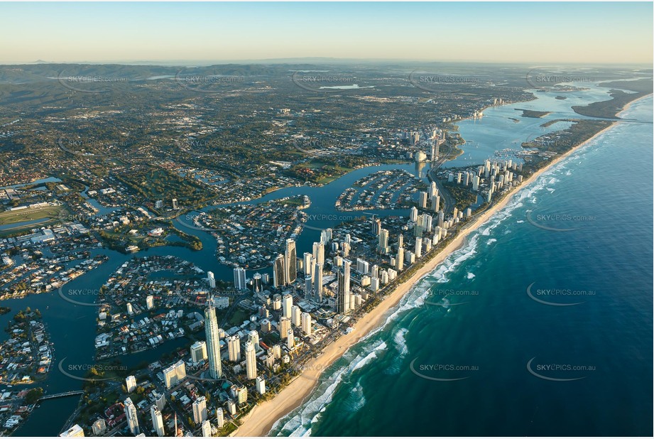 Sunrise High Altitude Aerial Photo Surfers Paradise QLD Aerial Photography