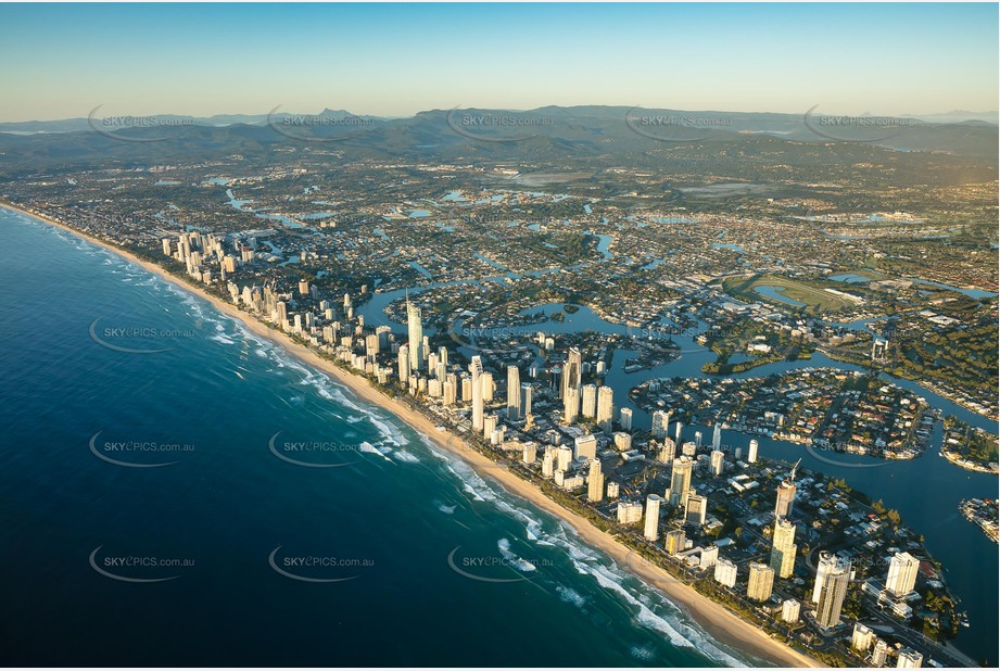 Sunrise Aerial Photo Surfers Paradise QLD Aerial Photography