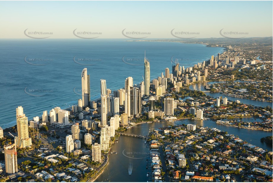 Sunset Aerial Photo Surfers Paradise QLD Aerial Photography