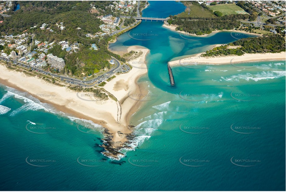 Looking at the entrance to Currumbin Creek QLD Aerial Photography