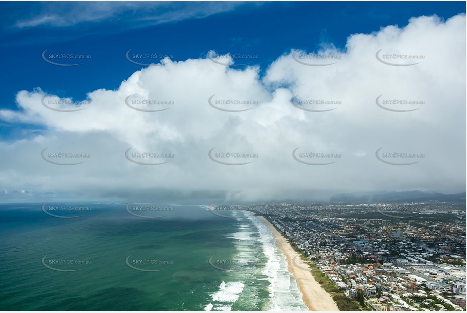 Very Low Cloud Cover over Mermaid Beach QLD Aerial Photography